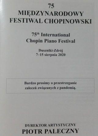 75 Festiwal Duszniki-Zdrój,  2020